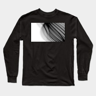 Abstract wave and curved lines illustration black and white Long Sleeve T-Shirt